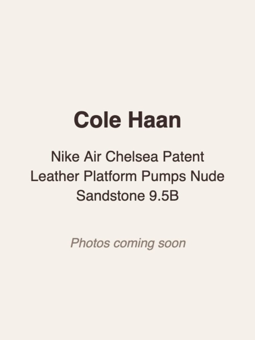 Cole Haan Nike Air Chelsea Patent Leather Platform Pumps Nude Sandstone 9.5B